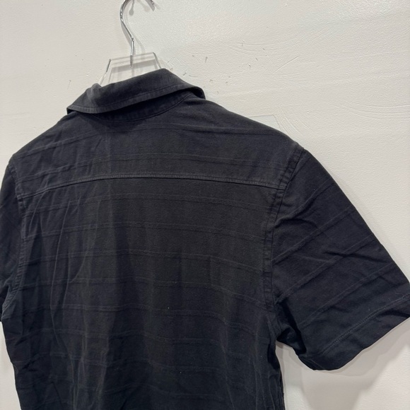 Banana Republic Black Button Down Short Sleeve Polo Shirt Cotton Medium - Picture 6 of 6